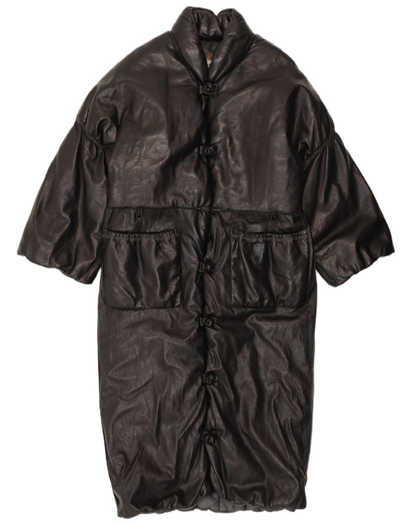 Casaco feminino de couro com manga 3/4 Garage UK 18 XL preto