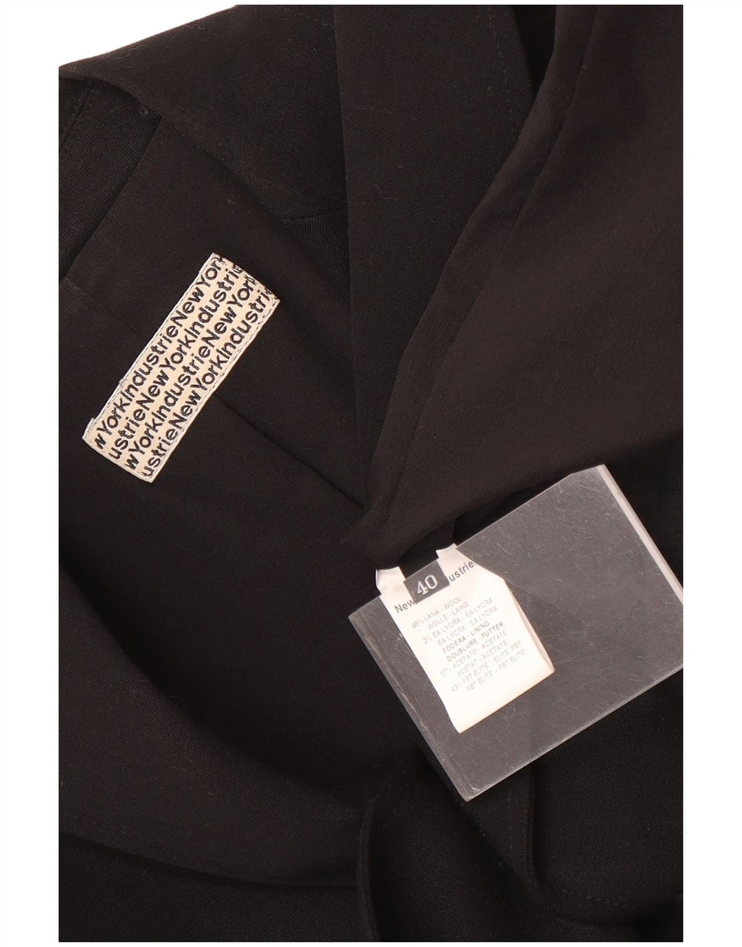 Jaqueta blazer feminina de 1 botão New York Industrie EU 40 lã preta média