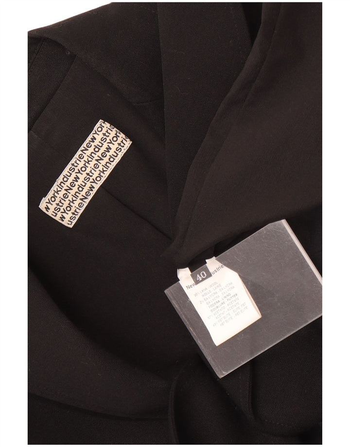Jaqueta blazer feminina de 1 botão New York Industrie EU 40 lã preta média