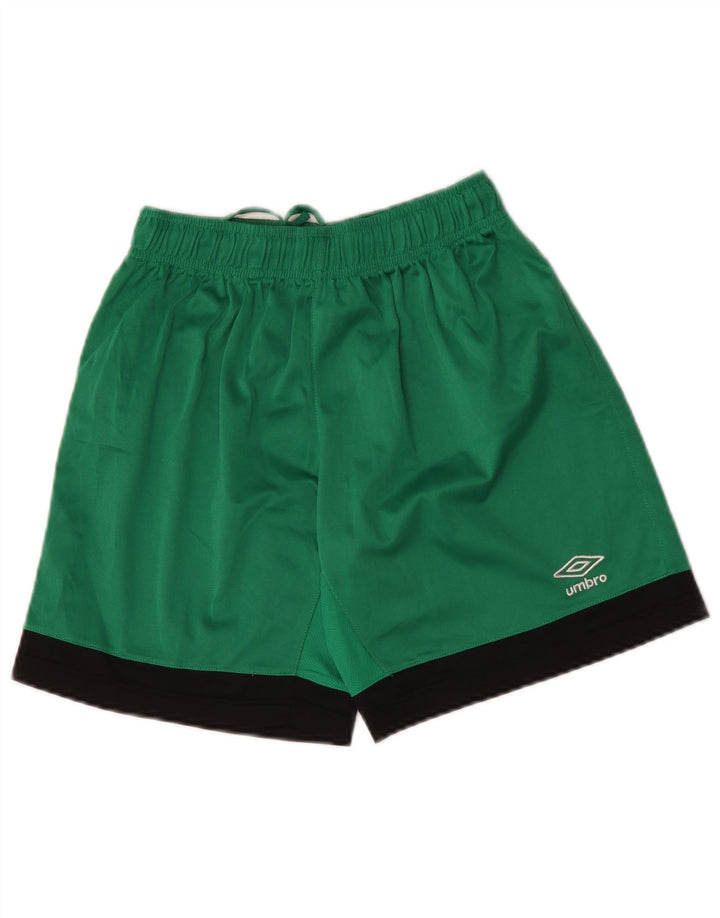 Shorts esportivos masculinos UMBRO em poliéster verde pequeno Colourblock