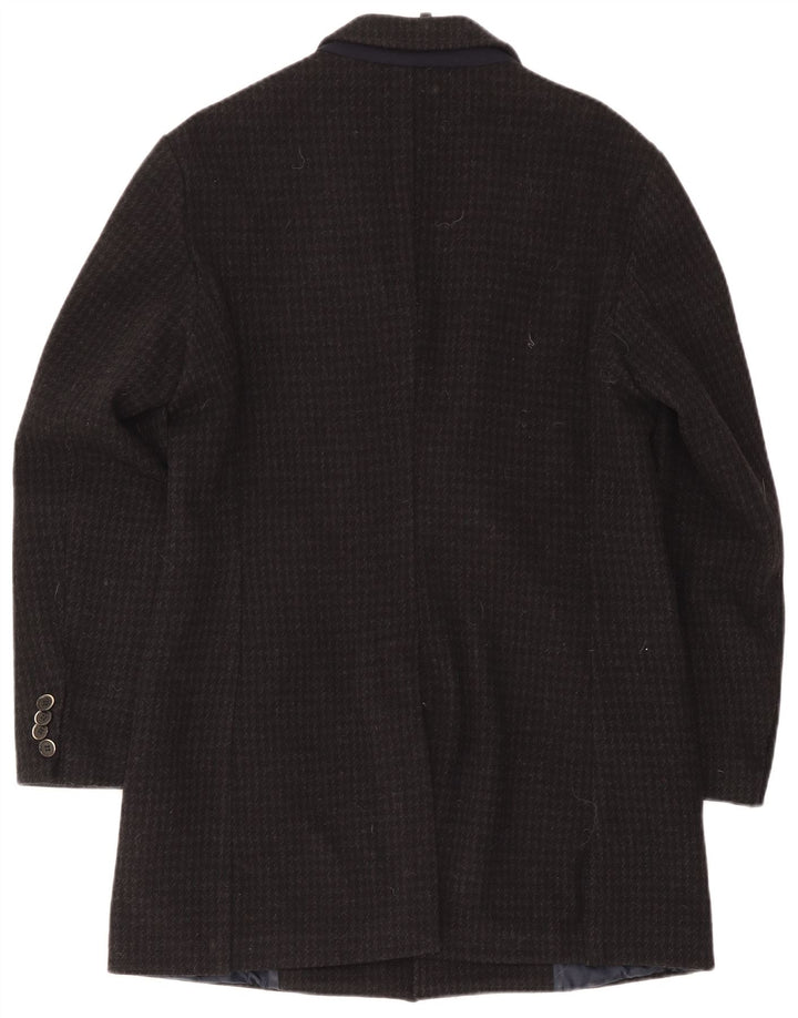 Sobretudo masculino Liu Jo IT 50 grande lã houndstooth preta