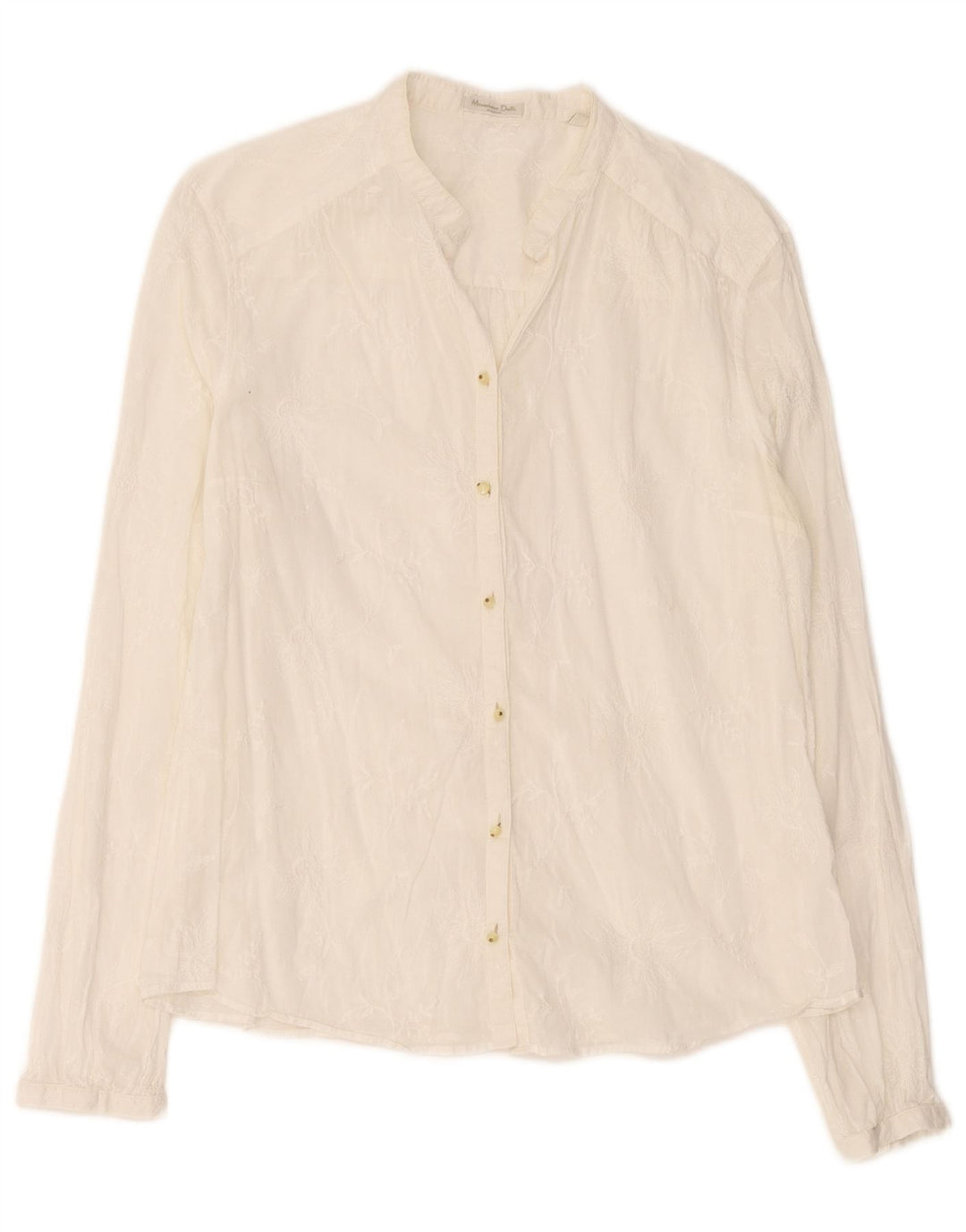 Camisa feminina Massimo Dutti EU 44 XL branco floral