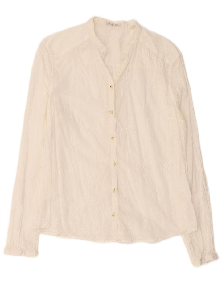 Camisa feminina Massimo Dutti EU 44 XL branco floral