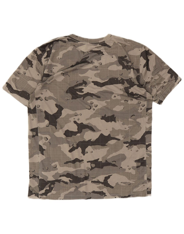 Camiseta masculina Nike Dri Fit Top cinza médio camuflado poliéster