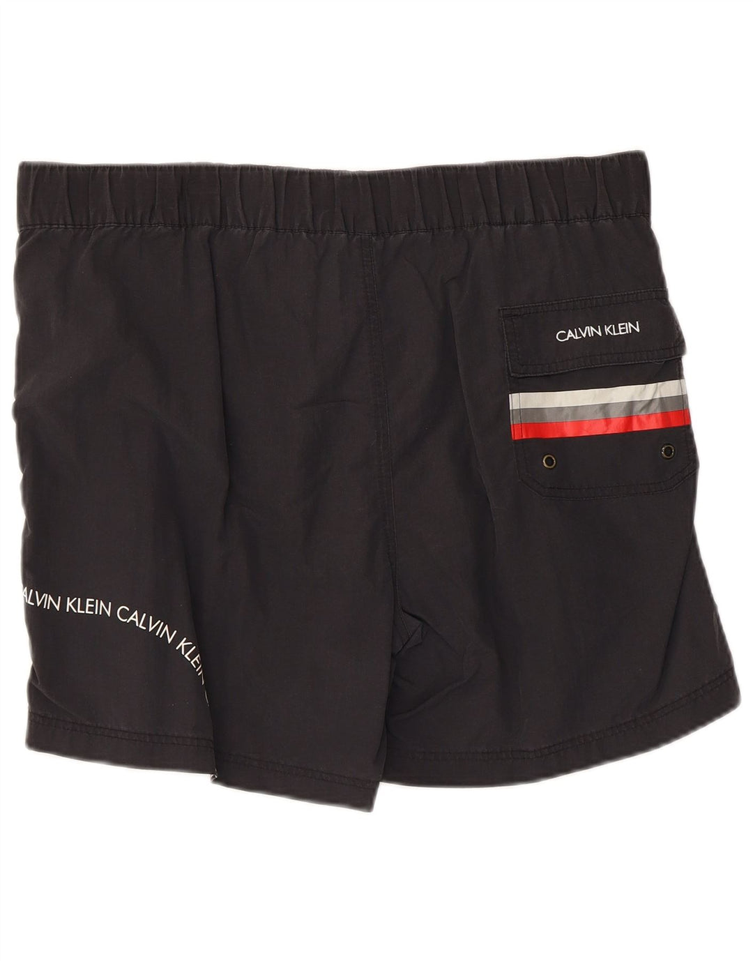 Calções de banho masculinos Calvin Klein Graphic médio preto nylon