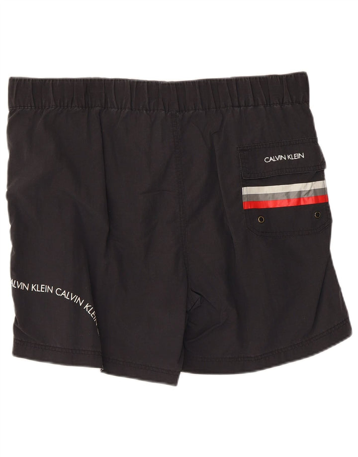 Calções de banho masculinos Calvin Klein Graphic médio preto nylon