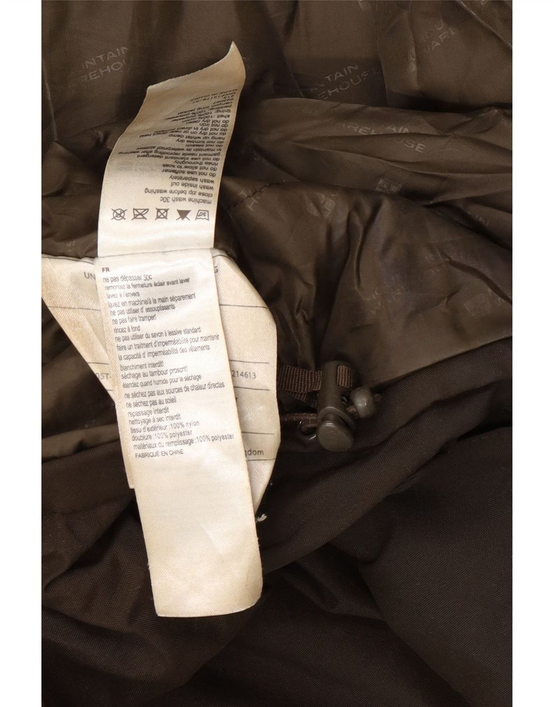 Jaqueta Parka masculina com capuz Mountain Warehouse Reino Unido 38 nylon marrom médio