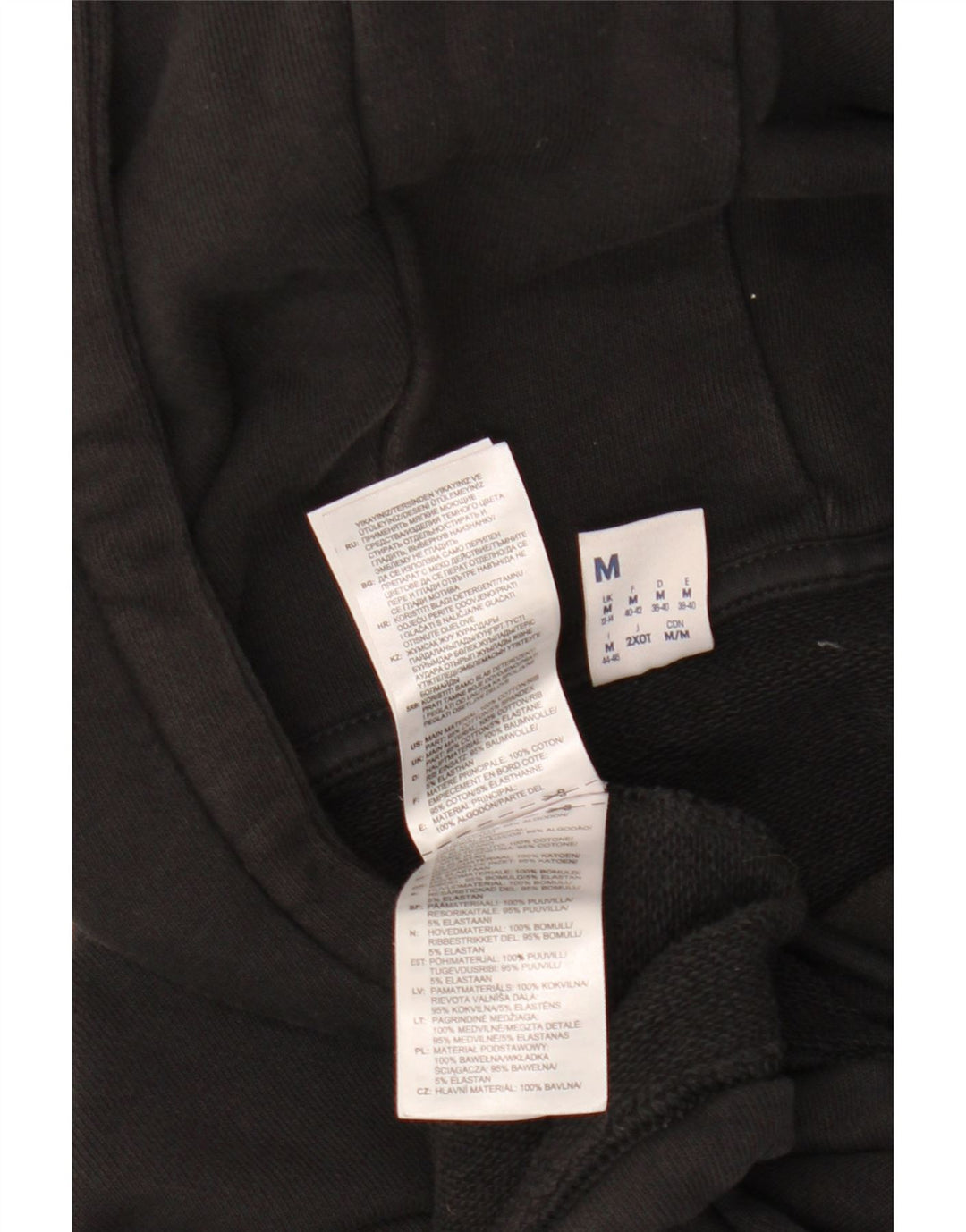 REEBOK feminino cropped com capuz jumper UK 12/14 médio algodão preto