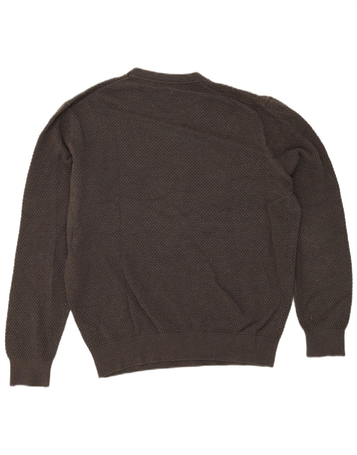 Suéter masculino MASSIMO DUTTI com gola redonda, grande algodão cáqui