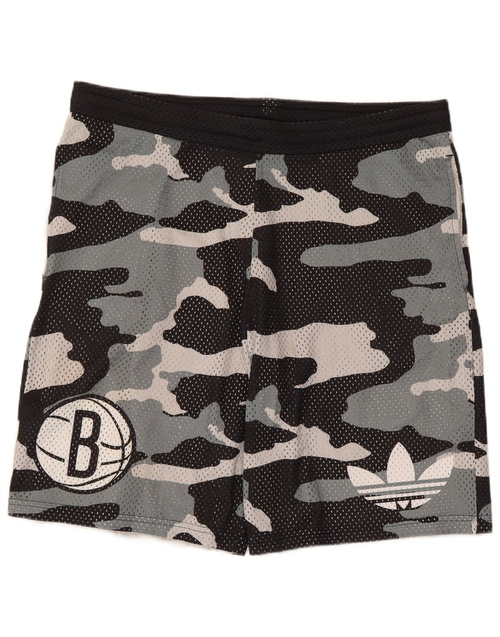 Shorts esportivos gráficos masculinos Adidas médio preto camuflado poliéster