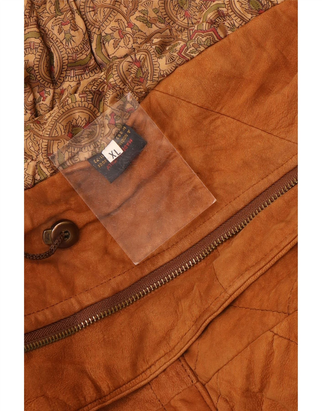 Jaqueta masculina vintage de camurça UK 42 XL couro marrom