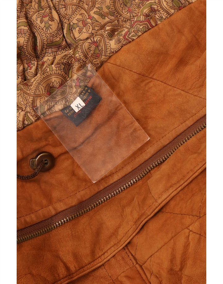 Jaqueta masculina vintage de camurça UK 42 XL couro marrom