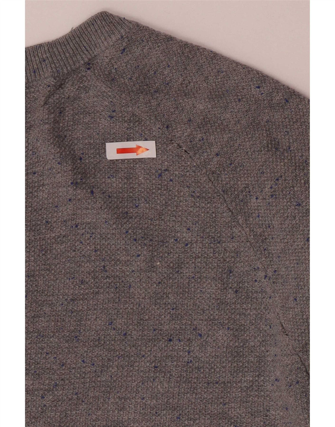 Zara Suéter masculino com gola canoa e algodão manchado cinza médio