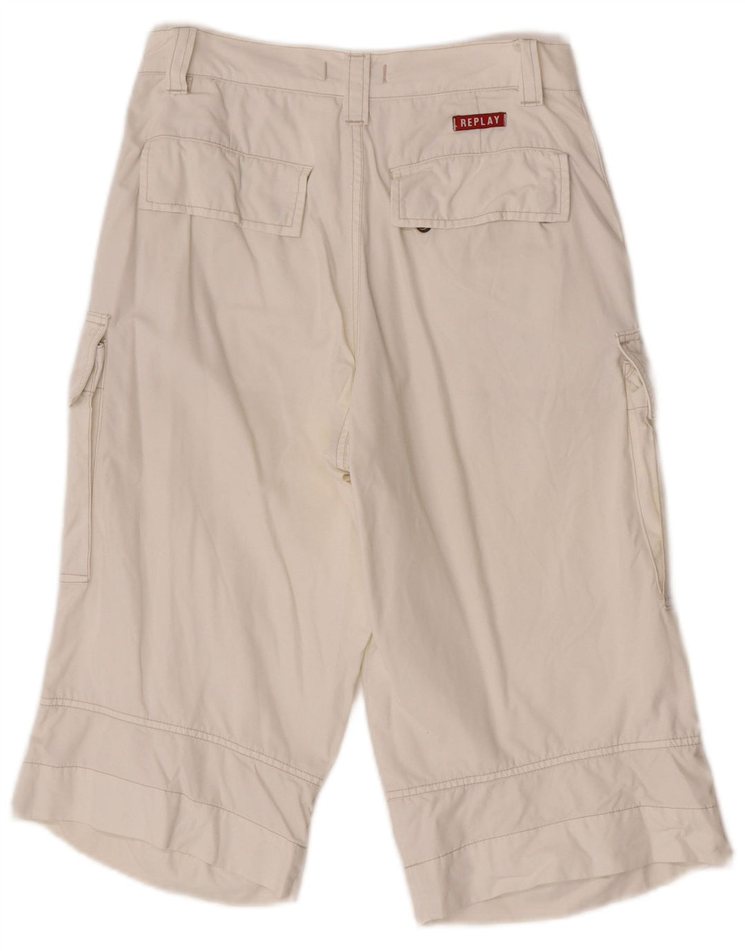 Replay Mens Cargo Shorts W28 Pequeno Branco