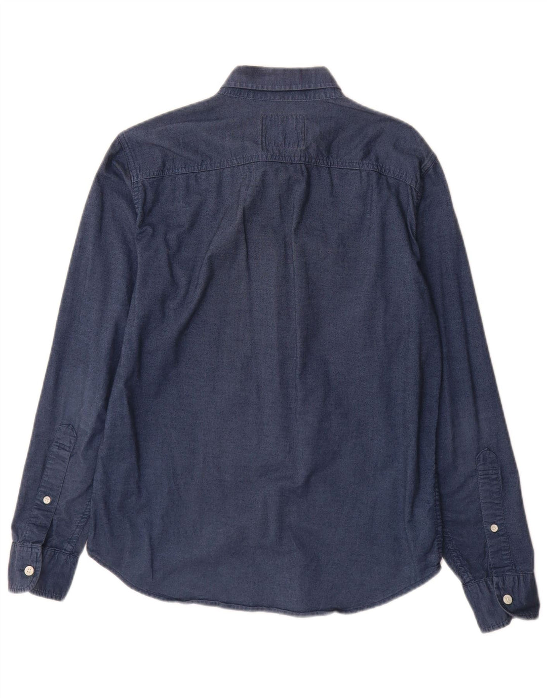 Camisa masculina Hollister pequena algodão azul marinho
