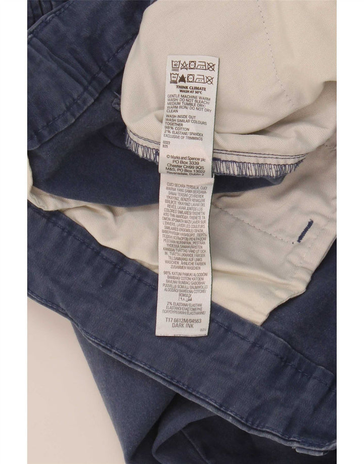 Calça chino masculina Marks & Spencer de ajuste regular W44 L31 algodão azul