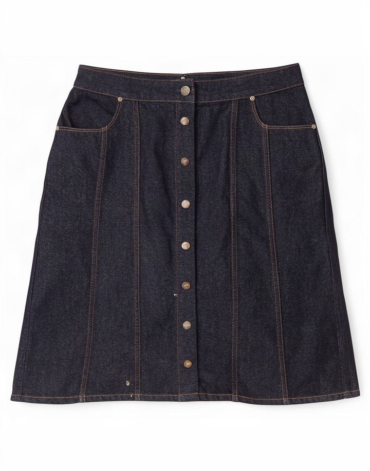 Saia jeans feminina Lee W28 algodão azul marinho médio