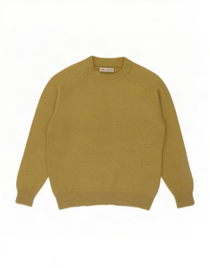 Suéter Zara Boys com gola redonda 9-10 anos verde poliéster