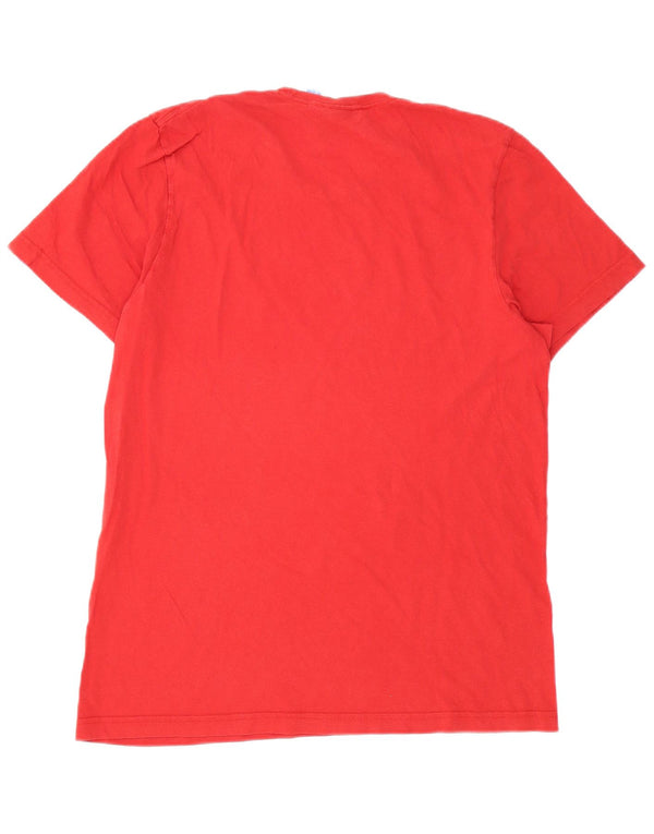 Adidas Mens Graphic T-Shirt Top Grande Algodão Vermelho