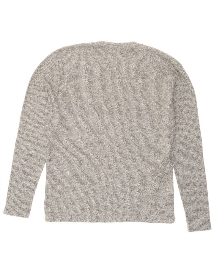 Zara Top masculino manga comprida pequeno algodão manchado cinza