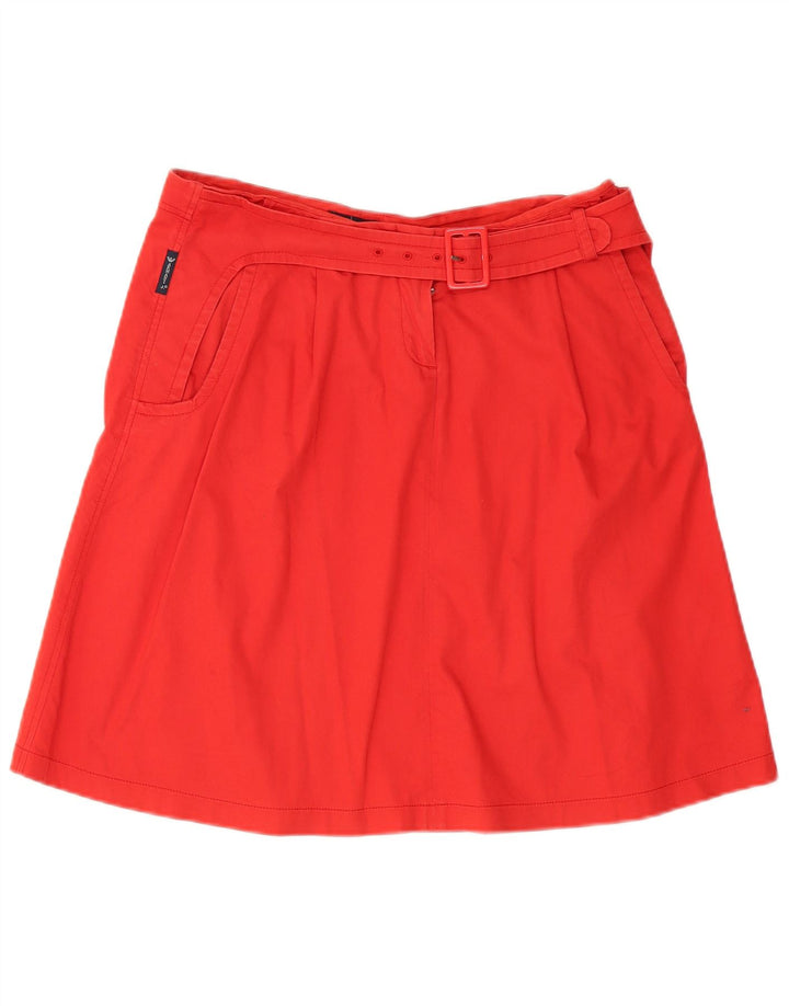Saia feminina Armani A-Line US 8 médio W30 algodão vermelho