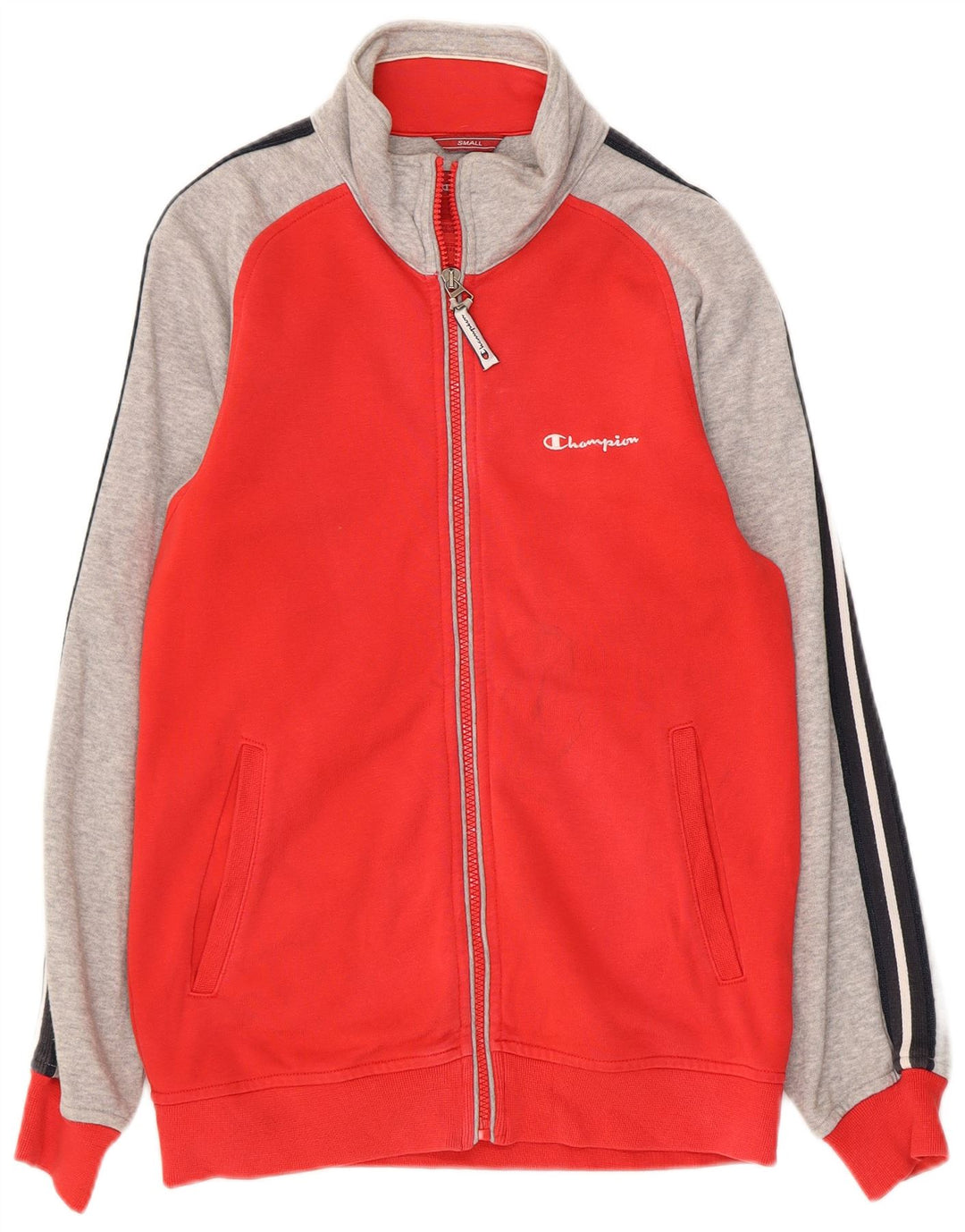 CHAMPION Mens Treino Top Jaqueta Pequeno Algodão Colorblock Vermelho