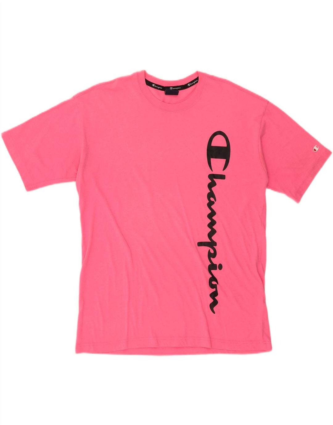 Camiseta masculina gráfica CHAMPION Top médio algodão rosa