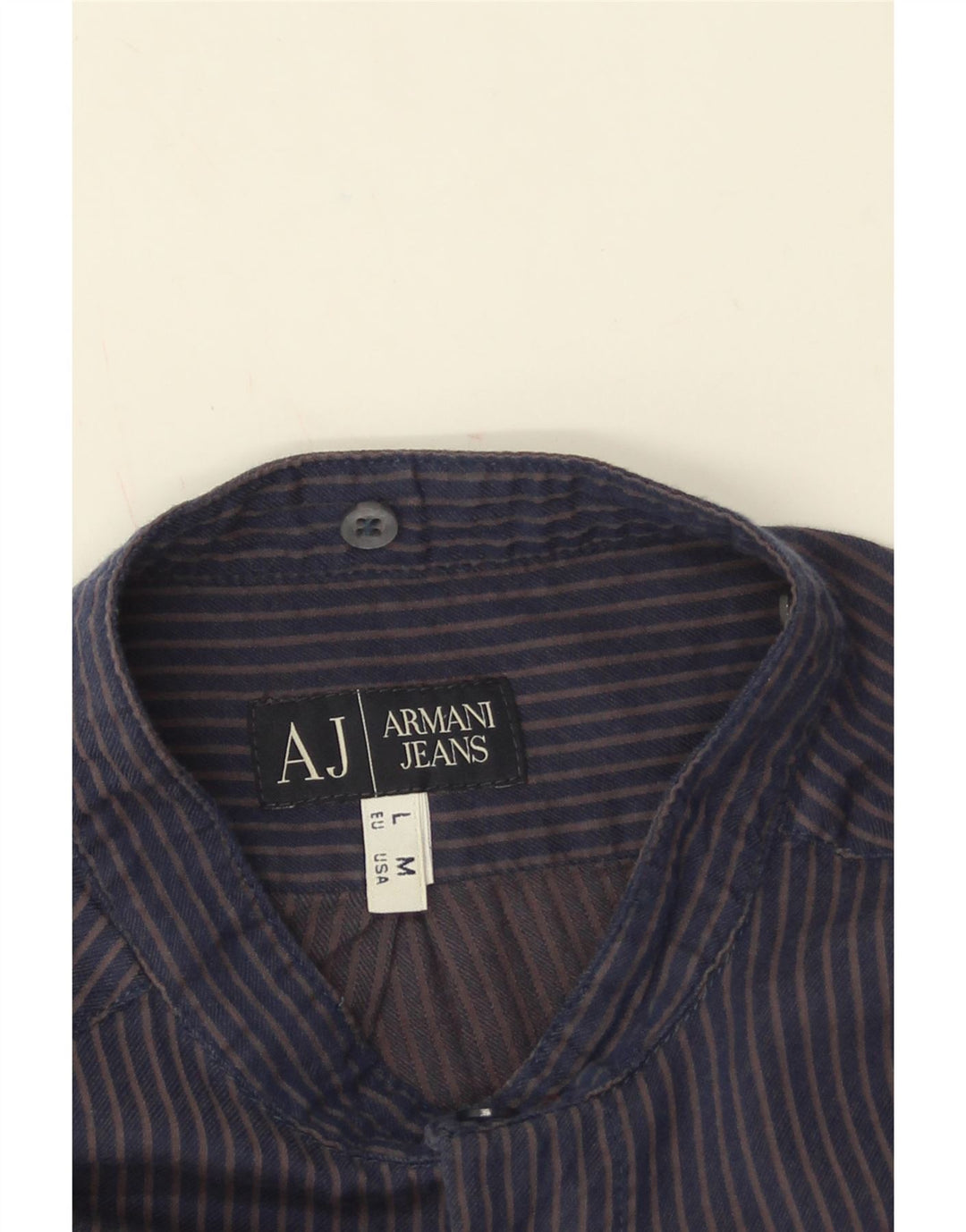 Camisa masculina Armani Jeans grande listra azul marinho