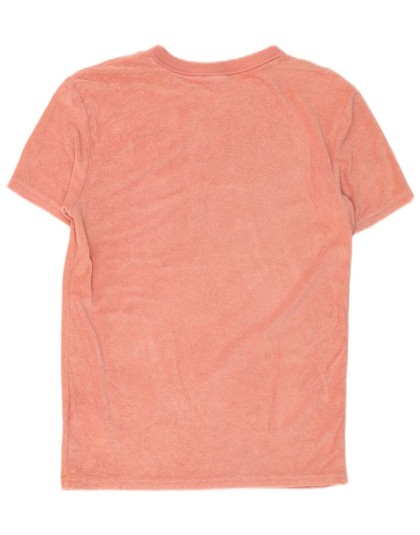 Puma Mens Velvet T-Shirt Top XS Algodão Rosa