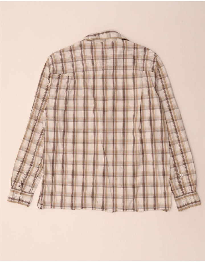 Camisa masculina Wrangler grande algodão xadrez branco
