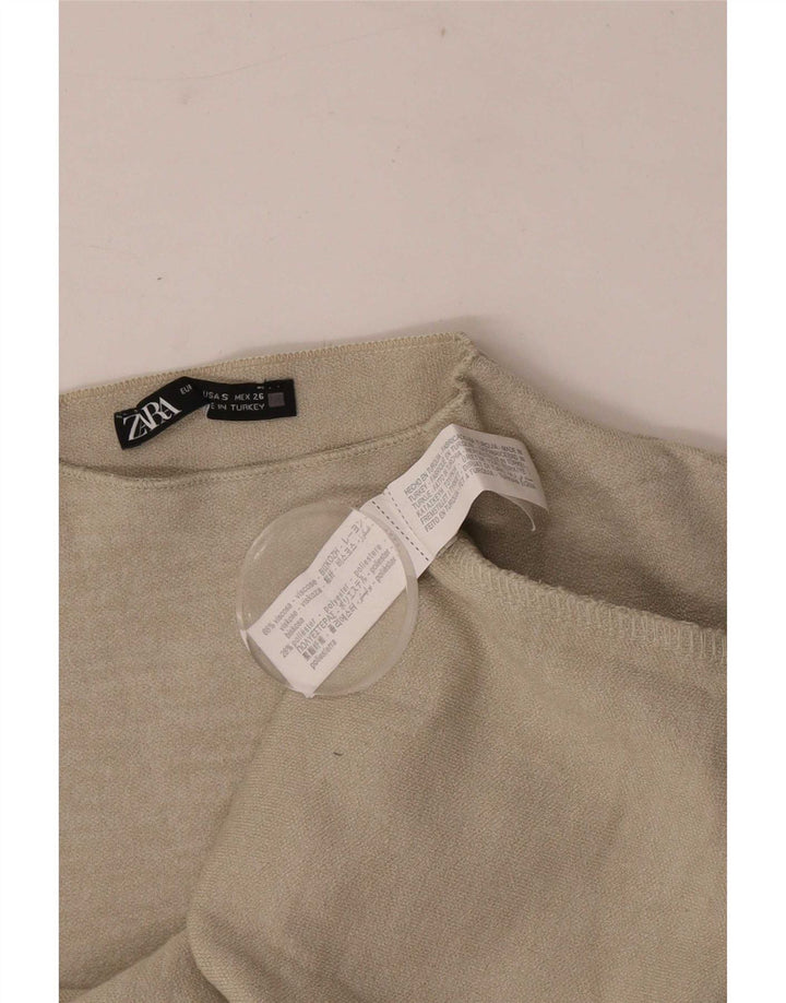 Vestido bodycon feminino Zara Reino Unido 8 pequeno viscose cinza