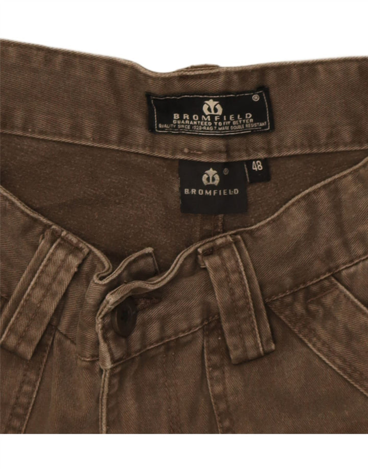 Calça cargo reta masculina Bromfield IT 48 médio W30 L27 algodão marrom