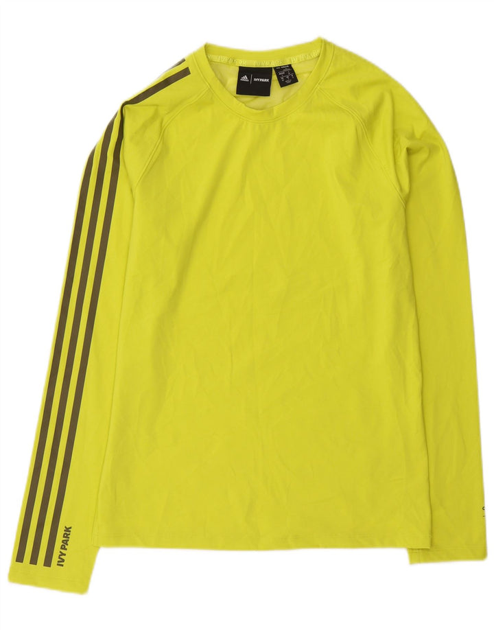 Adidas Mens Ivy Park Ver Através Top Manga Longa Pequeno Poliéster Amarelo