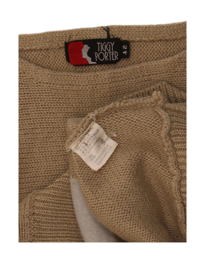 Suéter feminino vintage com gola canoa e gola redonda IT 42 marrom médio