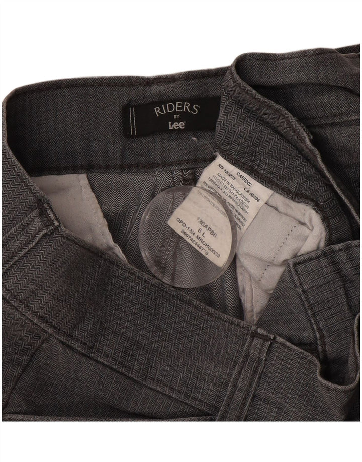 Calça casual feminina LEE Riders US 8 médio W30 L32 cinza espinha de peixe
