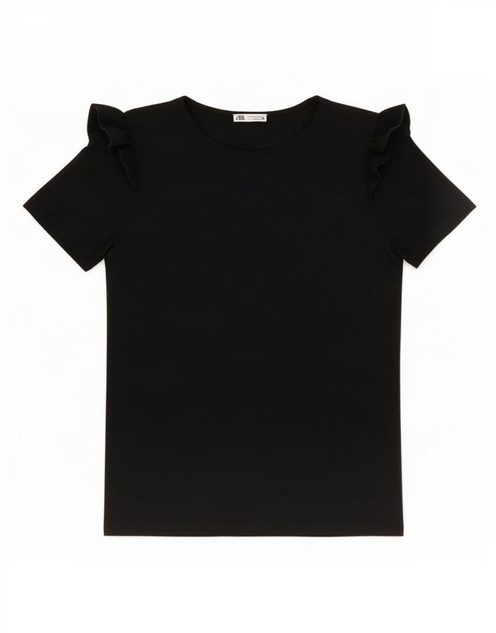 Blusa feminina Zara UK 12 poliéster preto médio