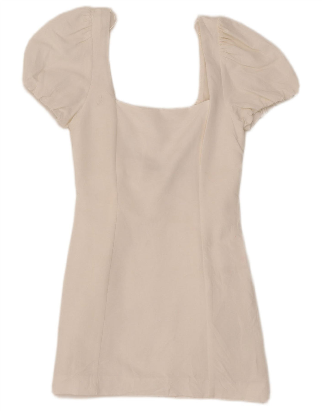Vestido bainha feminino Zara Reino Unido 8 pequeno viscose branca