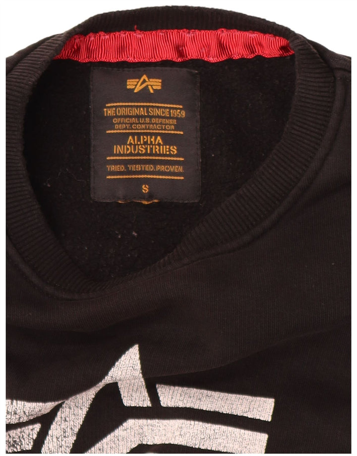 Alpha Industries Suéter gráfico masculino pequeno preto