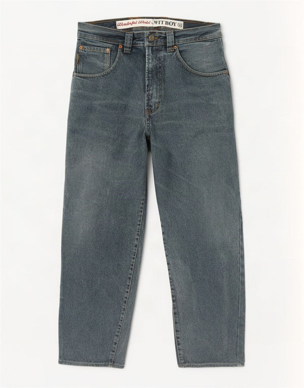 Calça jeans masculina de cintura alta com cintura alta W31 L29 azul