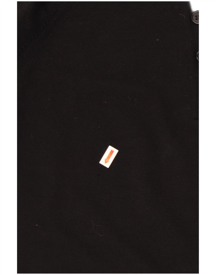 Suéter feminino CZARINA com gola polo e lã preta grande Reino Unido 16