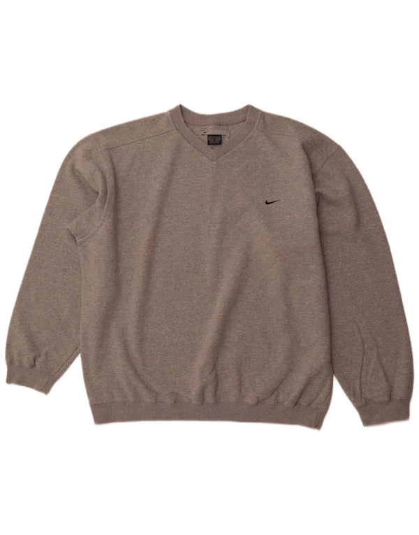 NIKE Mens Moletom Jumper UK 45/47 XL Cinza Algodão