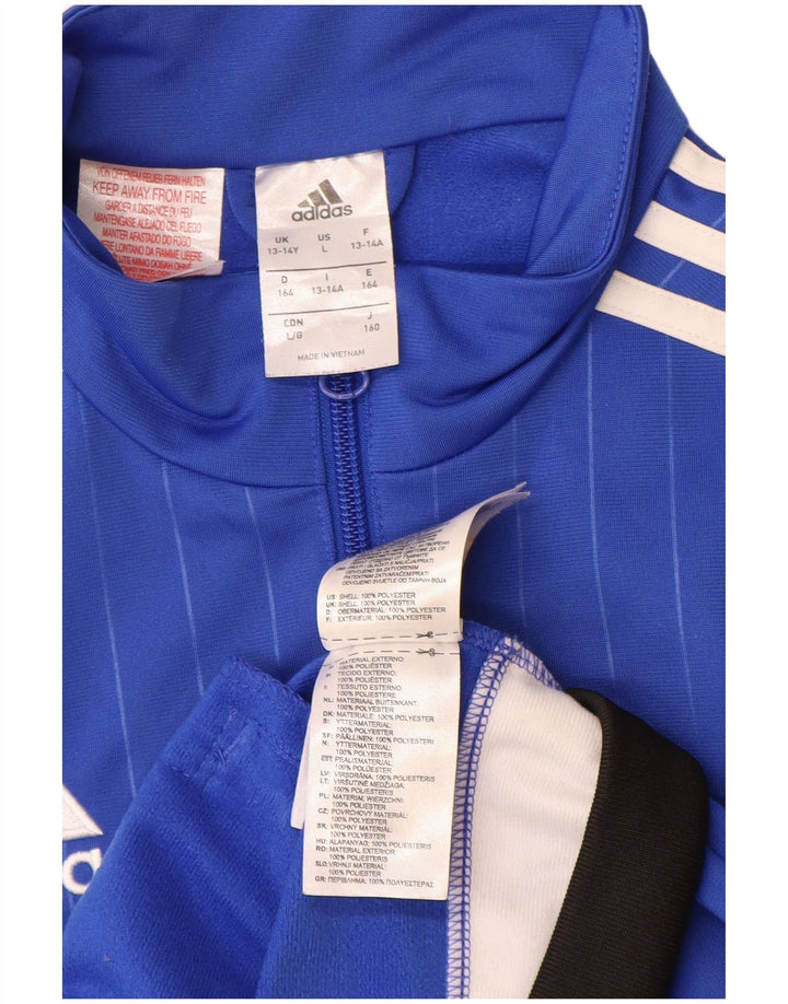 Jaqueta Adidas Meninos Treino Top 13-14 Anos Azul Colorblock Poliéster