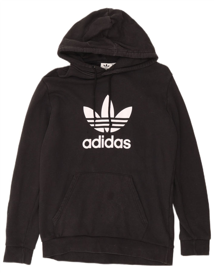 Adidas masculino gráfico moletom com capuz médio algodão preto
