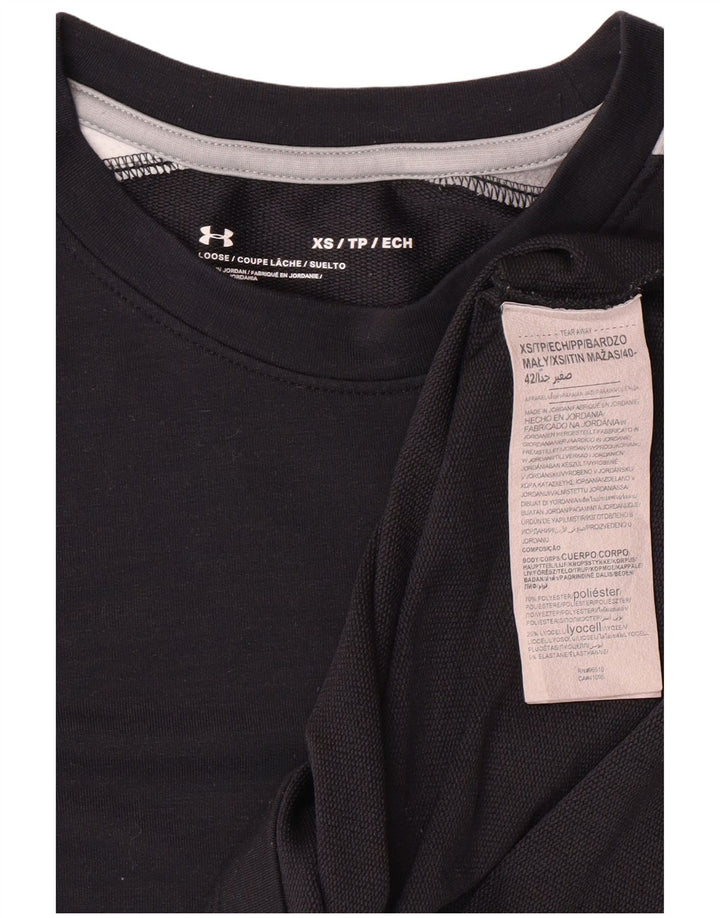 UNDER ARMOUR Top feminino solto manga comprida Reino Unido 6 XS preto colorblock
