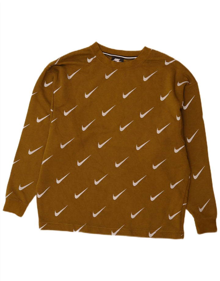 Moletom Nike Masculino Graphic Loose Fit Jumper Pequeno Algodão Cáqui