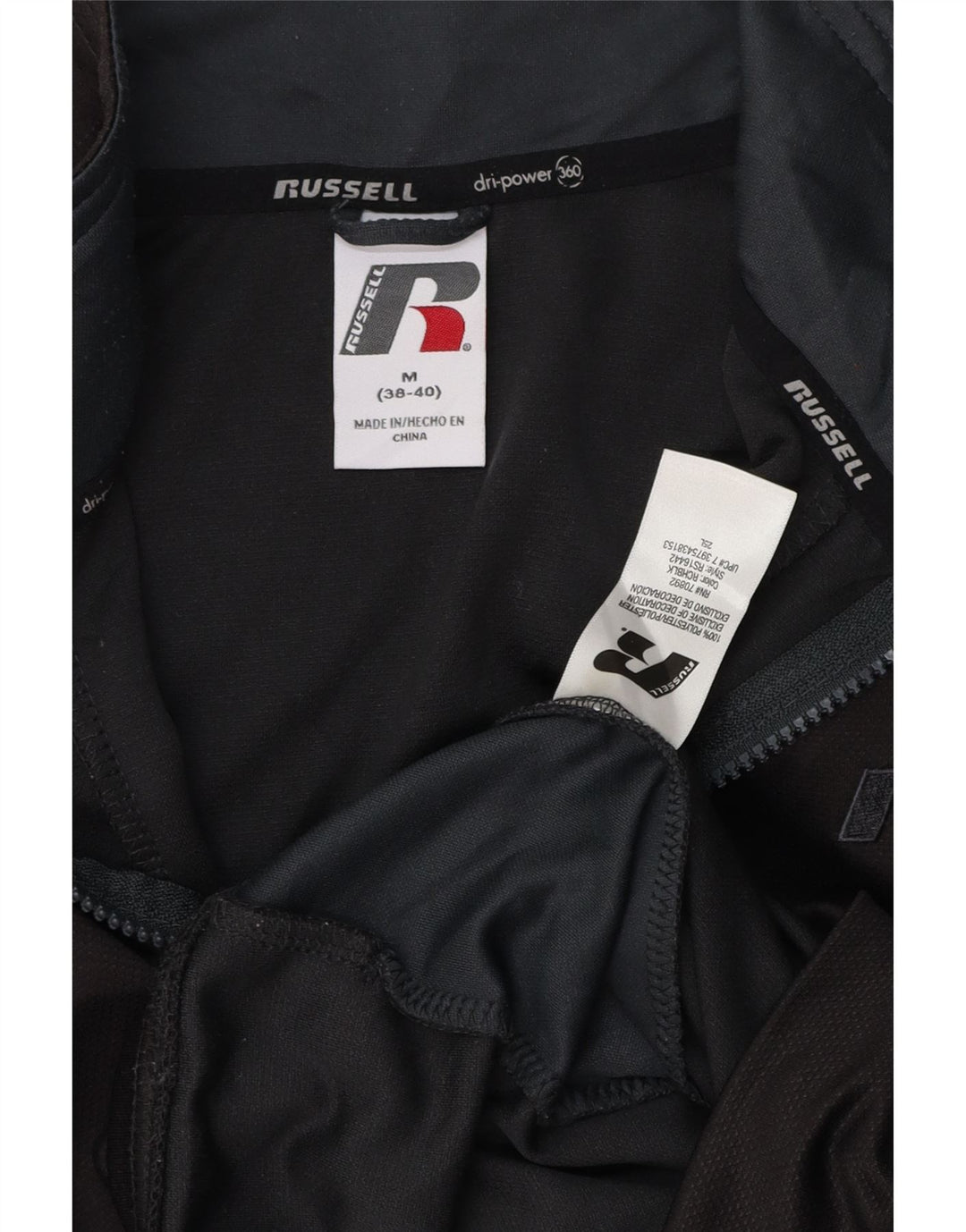 RUSSELL ATLÉTICO Mens Treino Top Jacket UK 38/40 Médio Preto