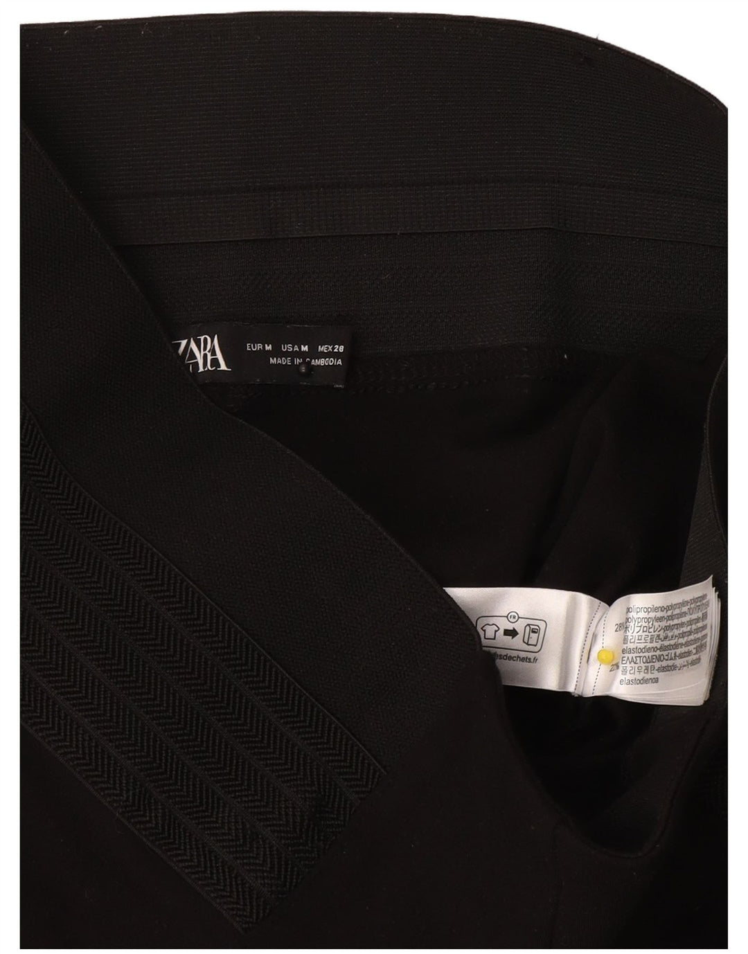 Leggings femininas Zara UK 12 poliéster preto médio