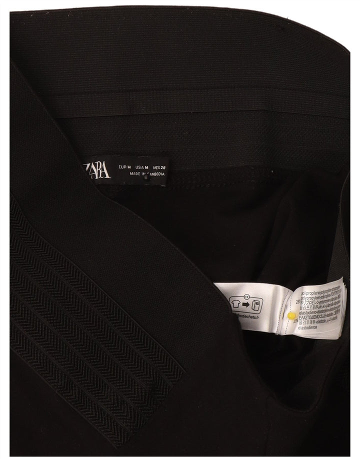 Leggings femininas Zara UK 12 poliéster preto médio