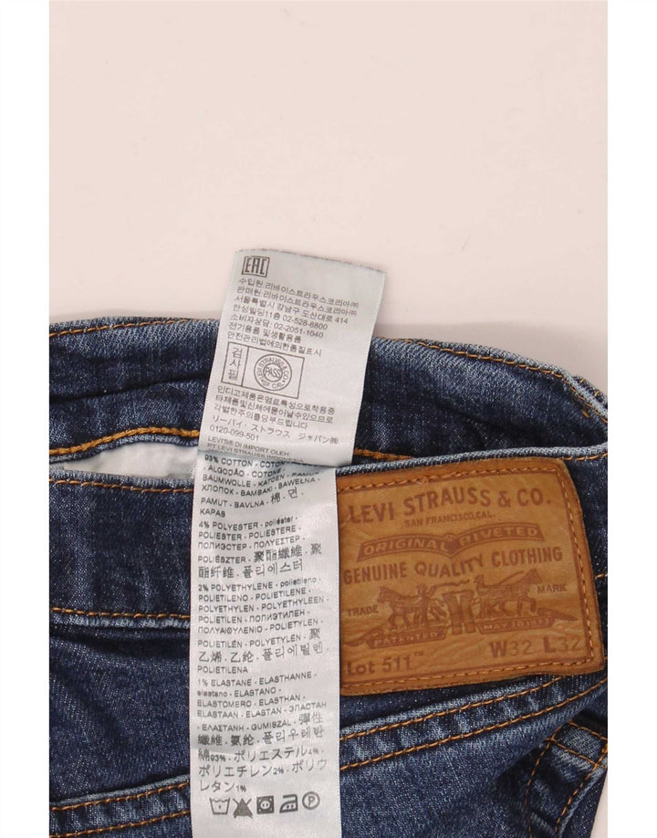 Levi's Masculino 511 Slim Jeans W32 L32 Azul Marinho Algodão