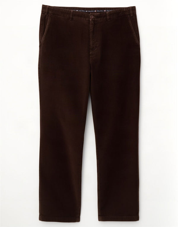 Calça masculina Paul & Shark Yachting reta de veludo cotelê W38 L33 marrom